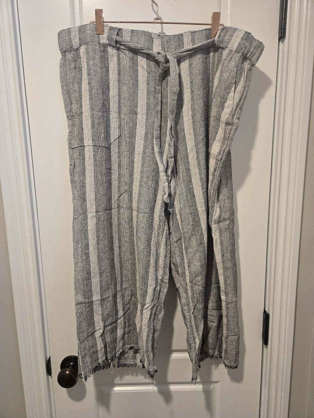 Caslon Linen Blend Cropped Pants XL